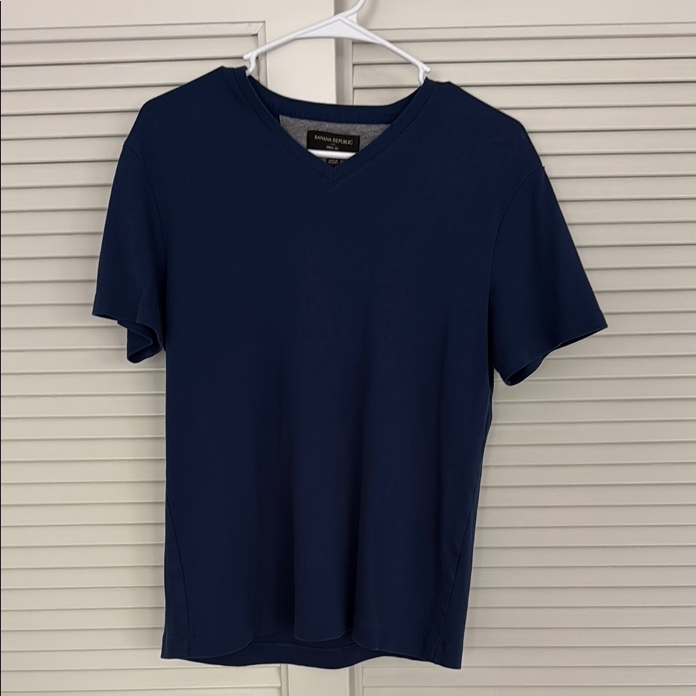 Banana Republic Blue Fitted Short Sleeve T-Shirt